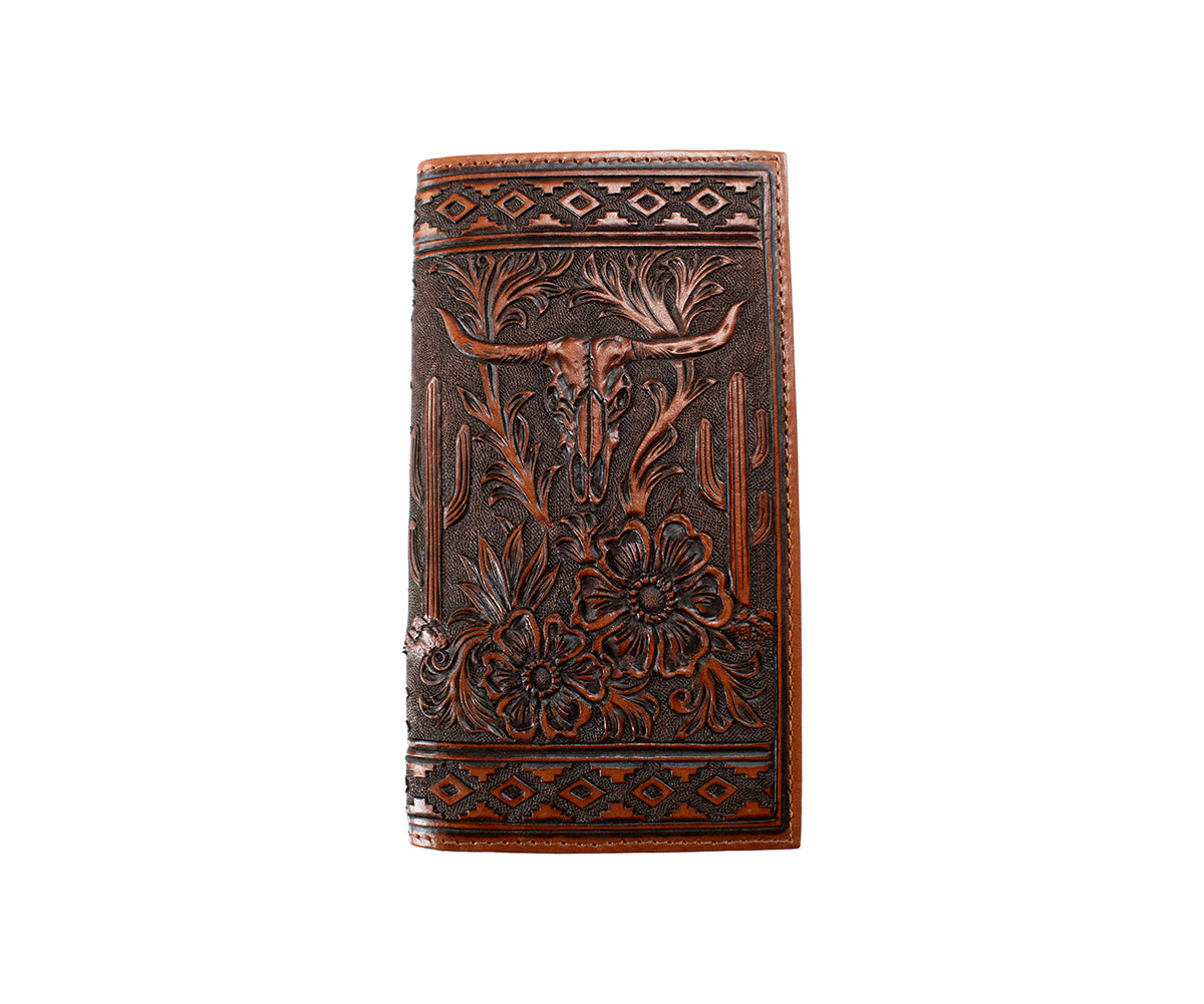 Nocona Rodeo Wallet Longhorn & Flowers