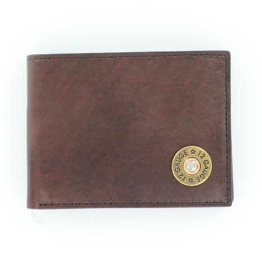 Bi-fold Wallet with 12 gauge Shotgun Shell Concho