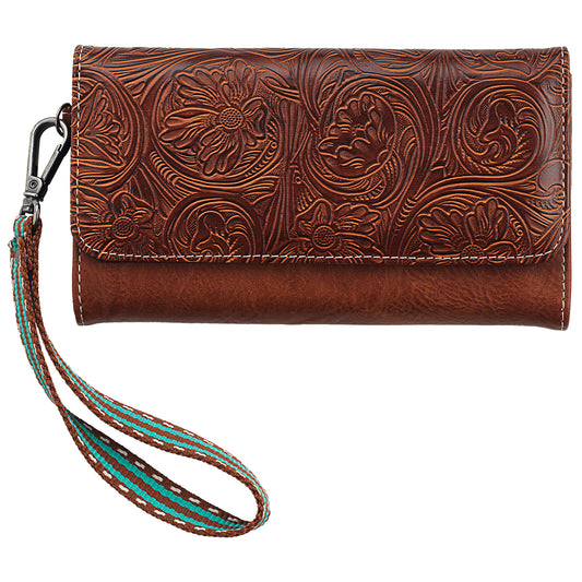 Amelia Style Nocona Wallet with Brown Floral Design
