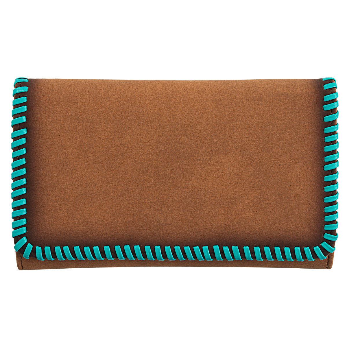 Priscilla Style Nocona Ladies Wallet with Turquoise Leather Lacing
