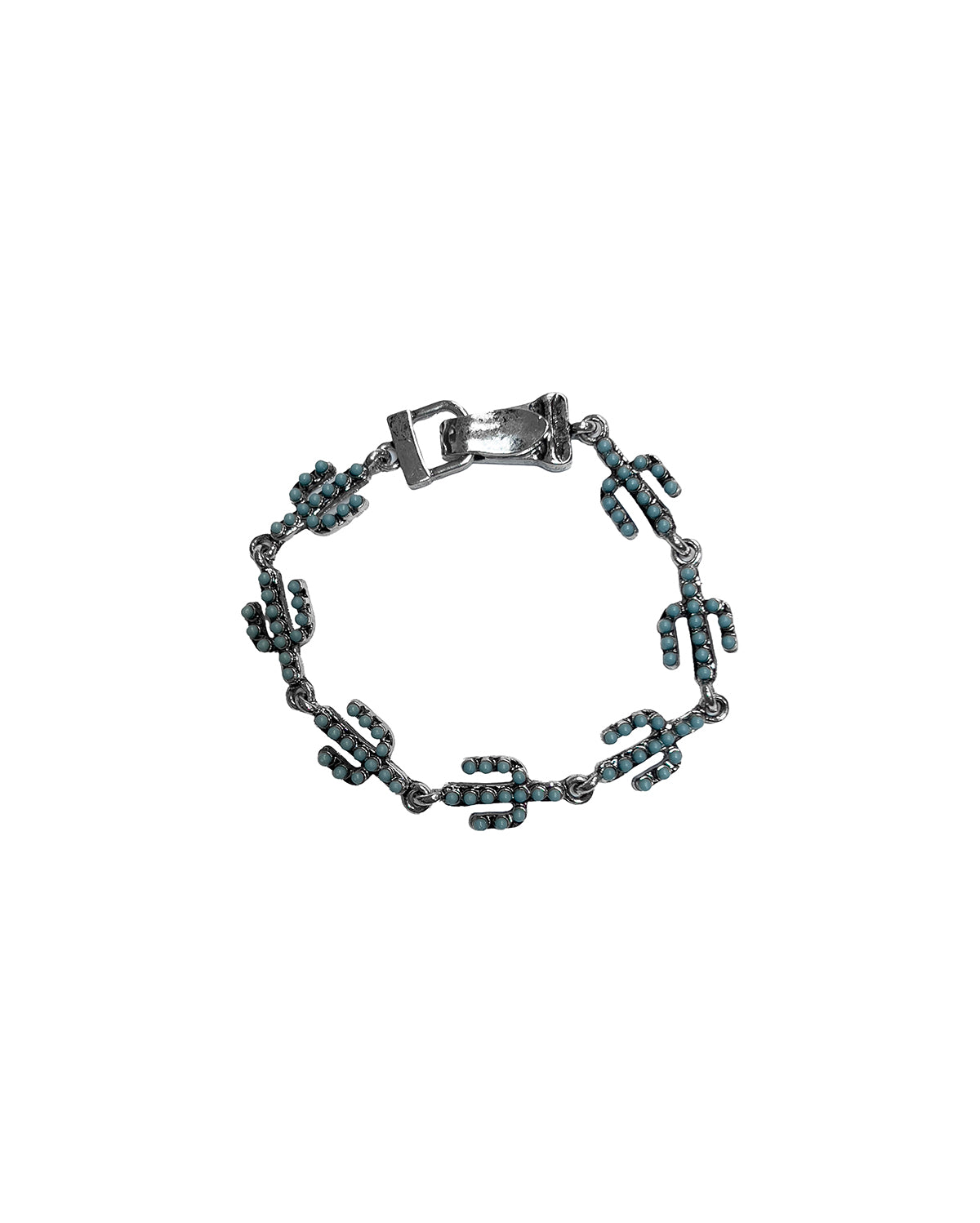Silver Strike Turquoise Cactus Bracelet