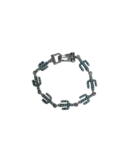 Silver Strike Turquoise Cactus Bracelet