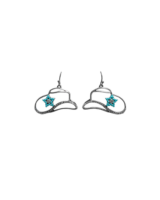 Silver Strike Earrings Cowboy Hat SV