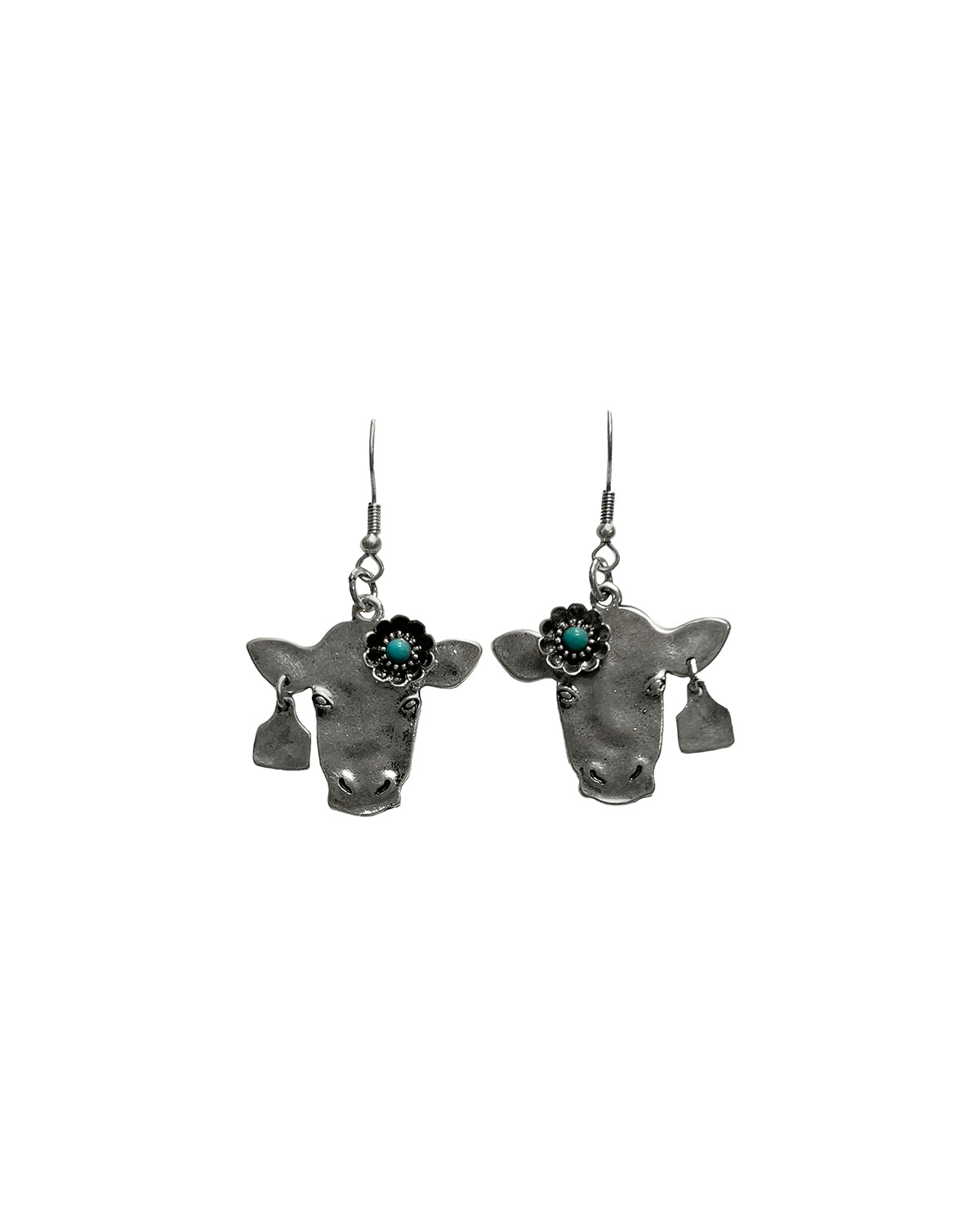 Silver Strike Earrings Cow TQ w/ Cow tag