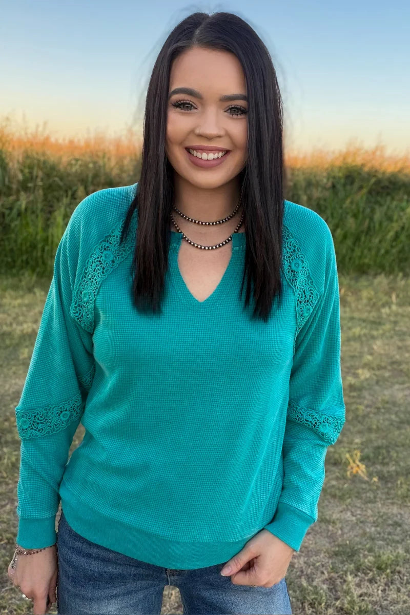 Cowgirl Chic Top Turquoise