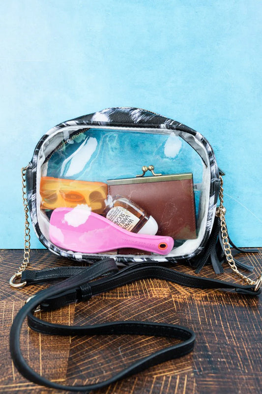 Cow-lifornia Dreaming Faux Leather Clearview Crossbody Purse