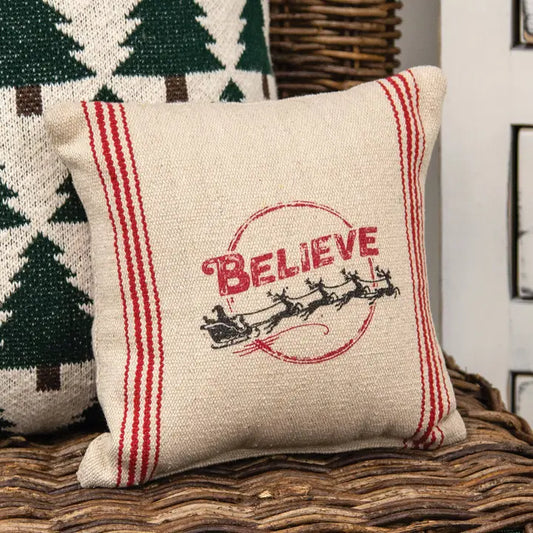Believe Striped Pillow