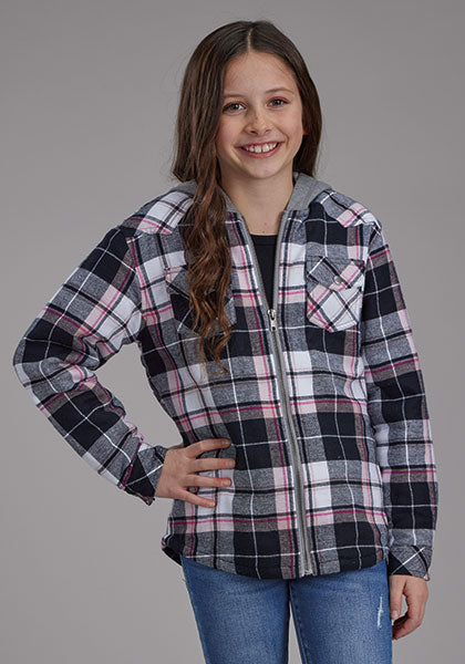 Girls Thermal Lined Flannel Shirt with Hood