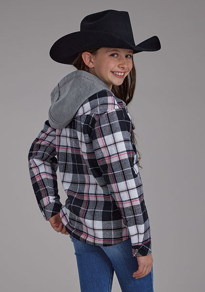 Girls Thermal Lined Flannel Shirt with Hood