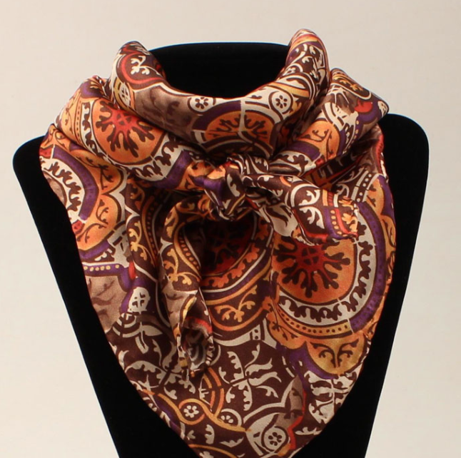 33" Brown Floral Wild Rag