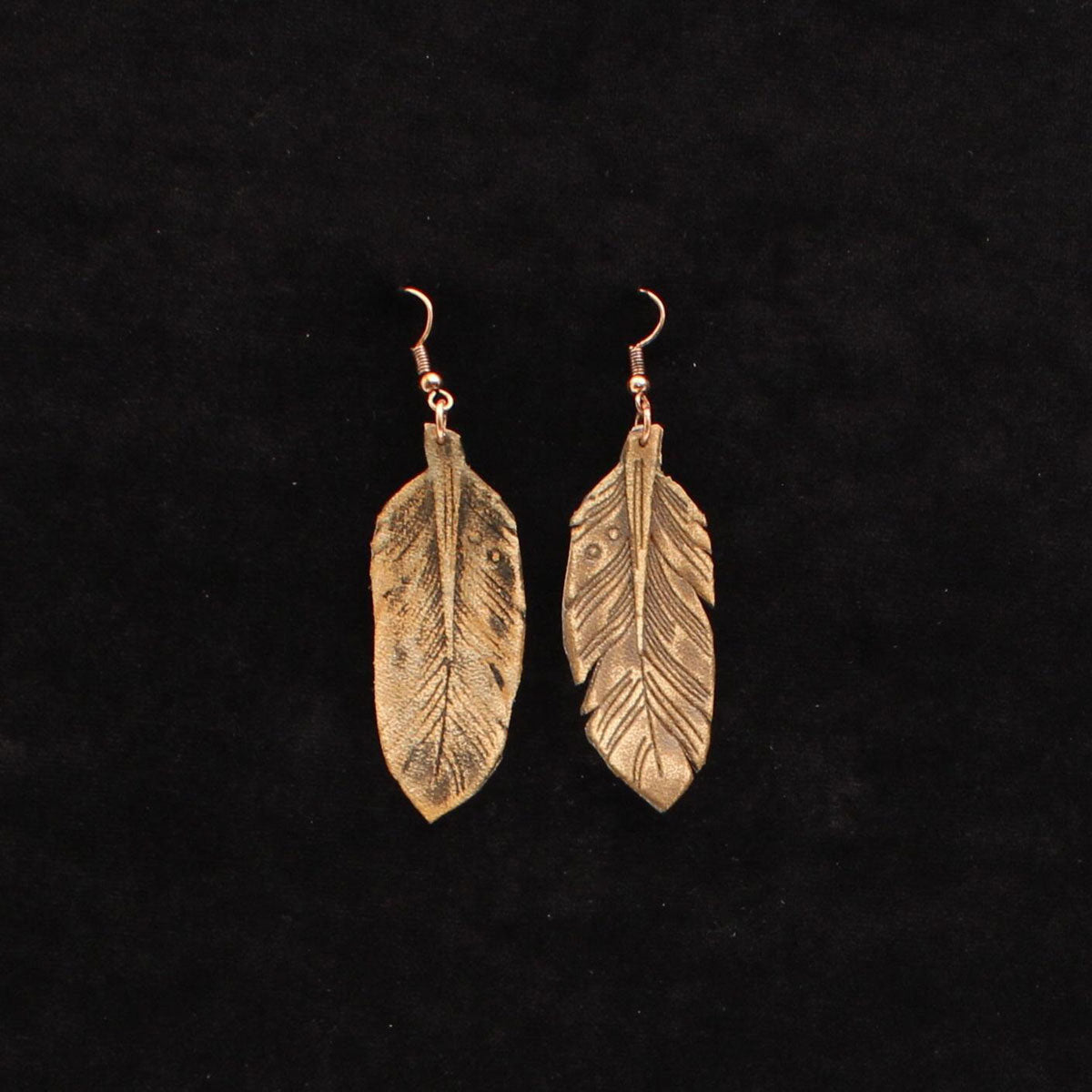 Leather Feather Earrings