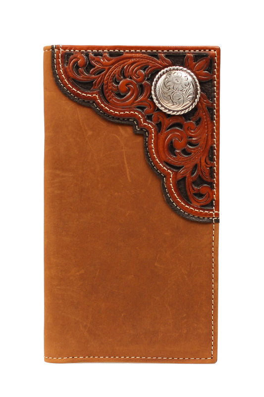 Nocona Rodeo Wallet Filigree Aged Bark with Concho