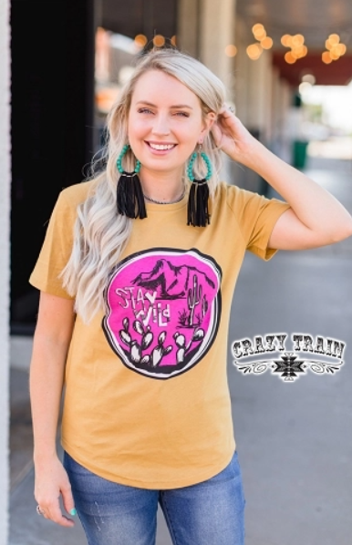 Stay Wild Mustard Tee