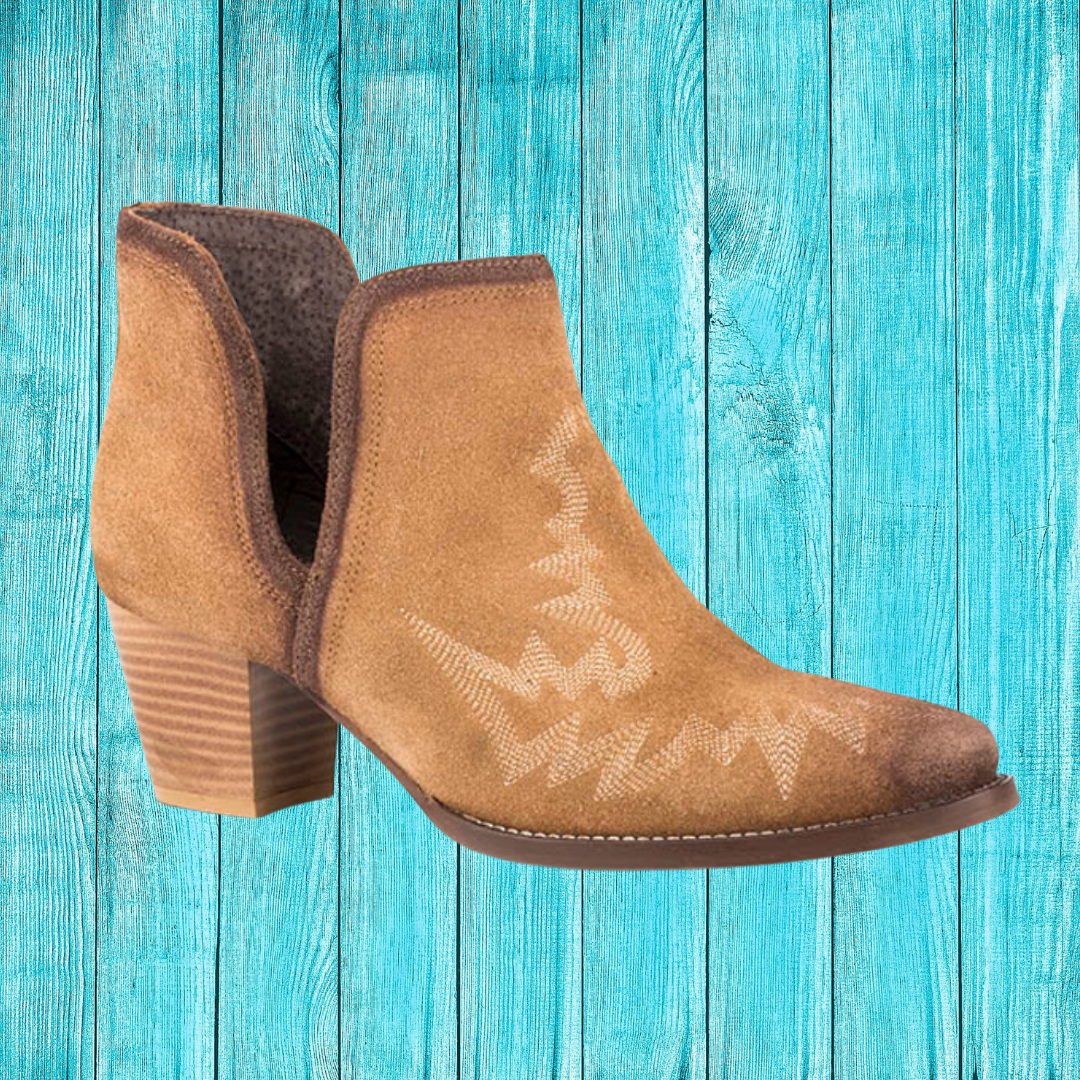 Tan Suede Leather Ankle Boot