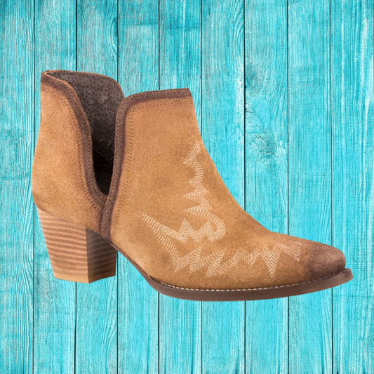 Tan Suede Leather Ankle Boot