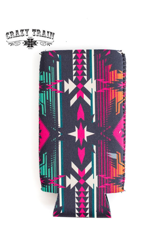 Crazy Aztec Tall Slim Coozie